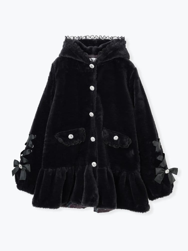 Sanrio　クロミ レースアップファーブルゾン　アウター　地雷系　秋冬　黒