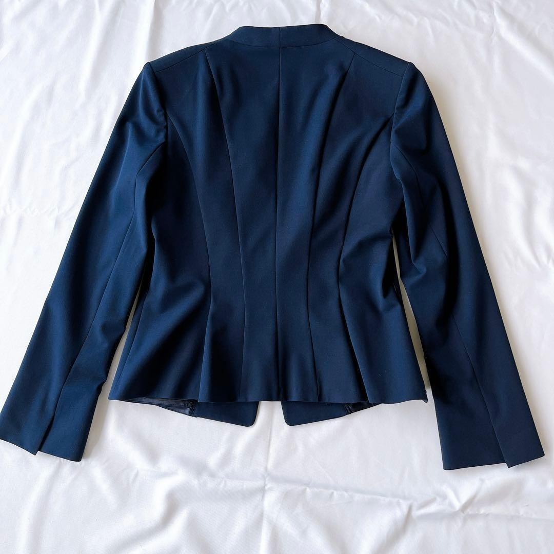 【極美品】クードシャンス 38 洗える スカートスーツ セットアップ ネイビー紺