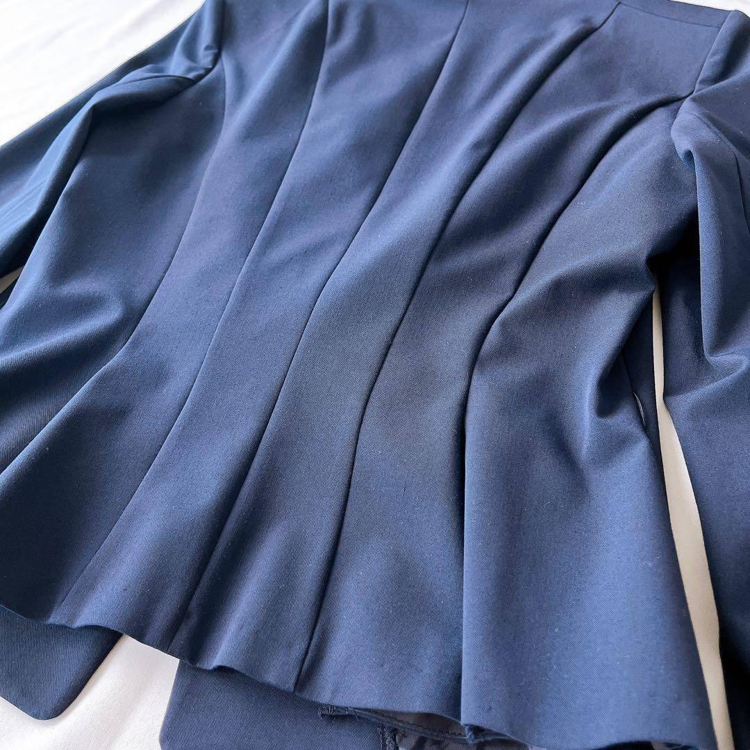 【極美品】クードシャンス 38 洗える スカートスーツ セットアップ ネイビー紺