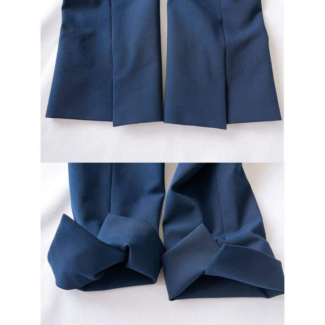 【極美品】クードシャンス 38 洗える スカートスーツ セットアップ ネイビー紺