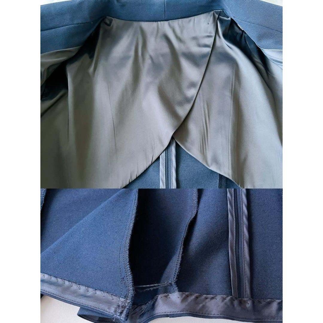 【極美品】クードシャンス 38 洗える スカートスーツ セットアップ ネイビー紺