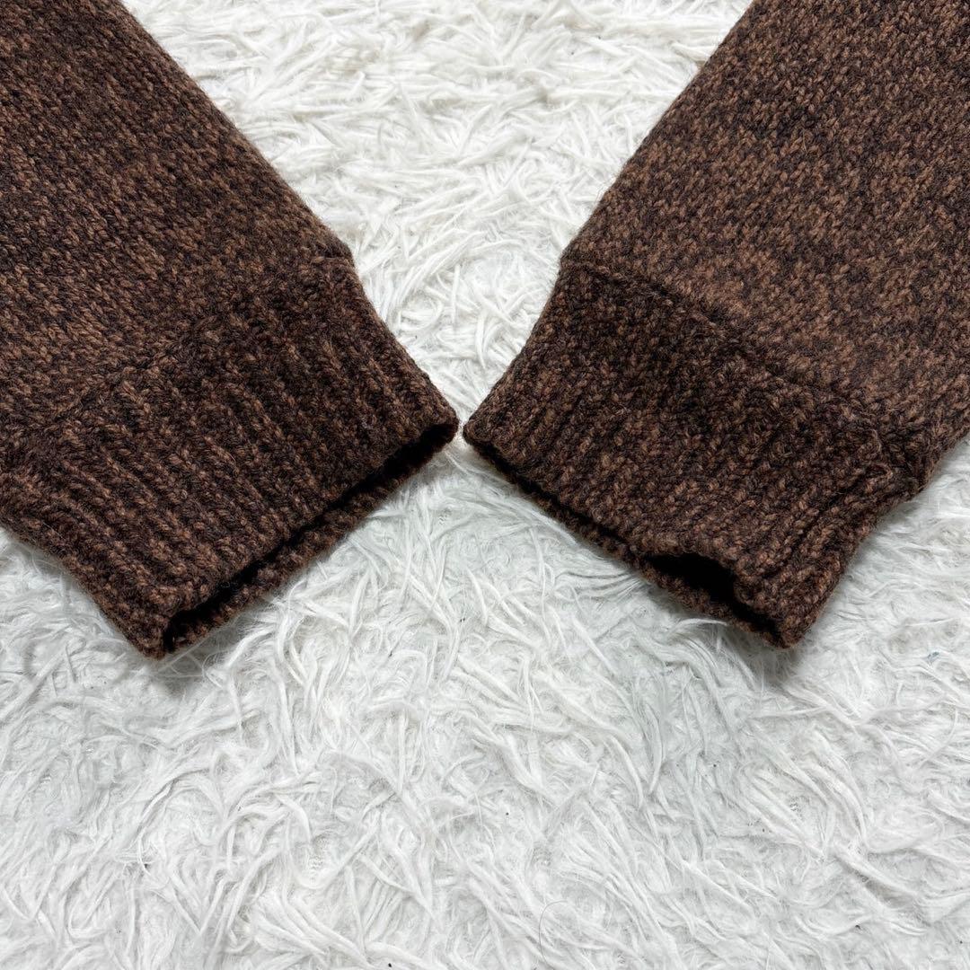 エルエルビーン ドライバーズニット ジャケット チェック総柄 XXL リブ 茶