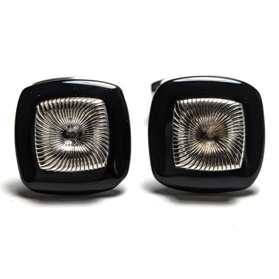 tac127 タテオシアン カフス シルバー925 ブラックオニキス スクエア