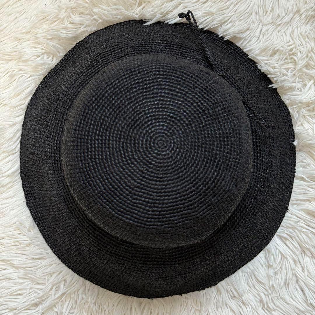 ヘレンカミンスキー VALENCE 10ラフィアハット黒 つば広 夏