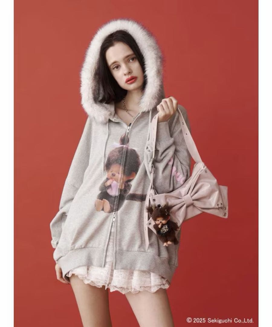 新品★【monchhichi×jouetie】 ファードッキングZIPフーディ