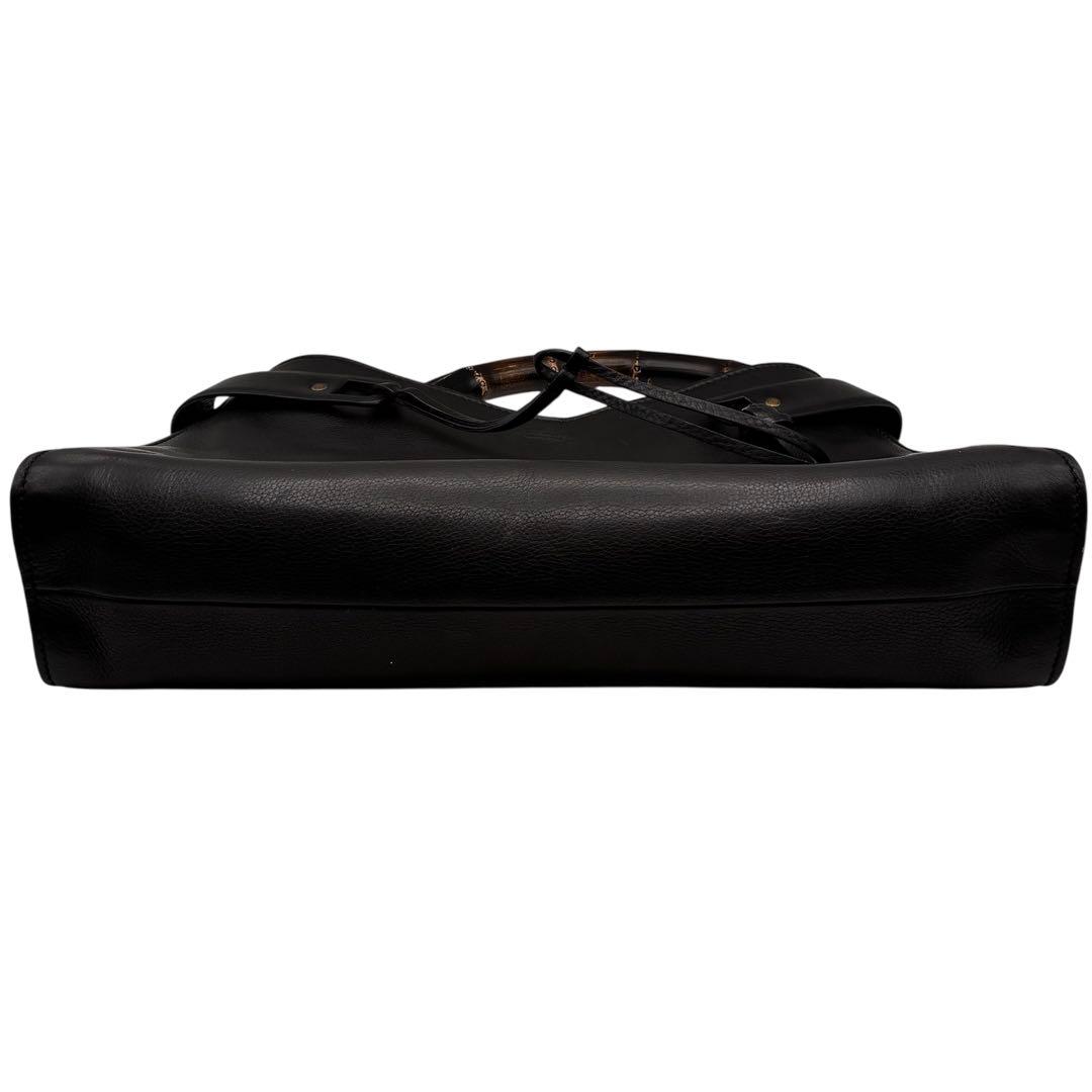 GUCCIグッチ バンブー ハンドバッグ レディース 黒 レザー ヴィンテージ