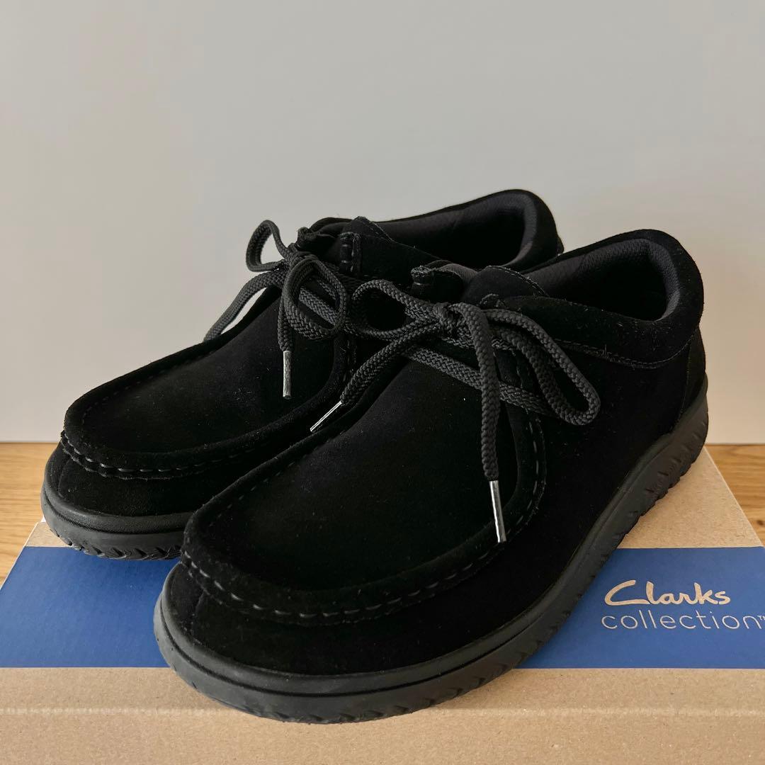 靴 Clarks RelaxLite Low Black Suede UK8 1/2