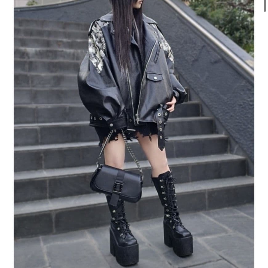 PINKSPINK　パイソン柄PUレザージャケット