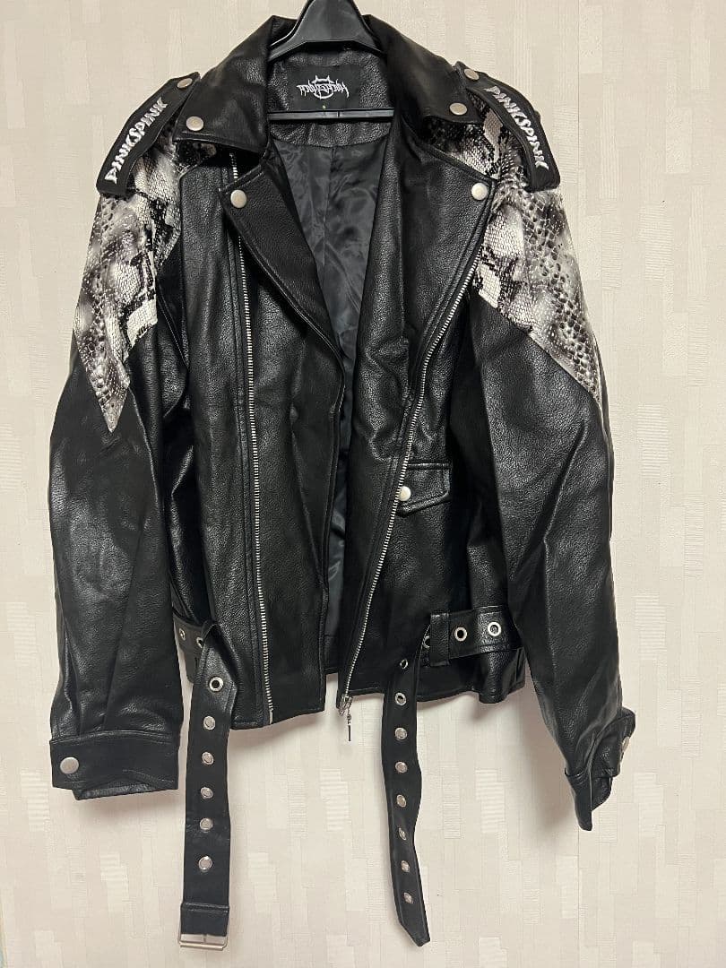 PINKSPINK　パイソン柄PUレザージャケット
