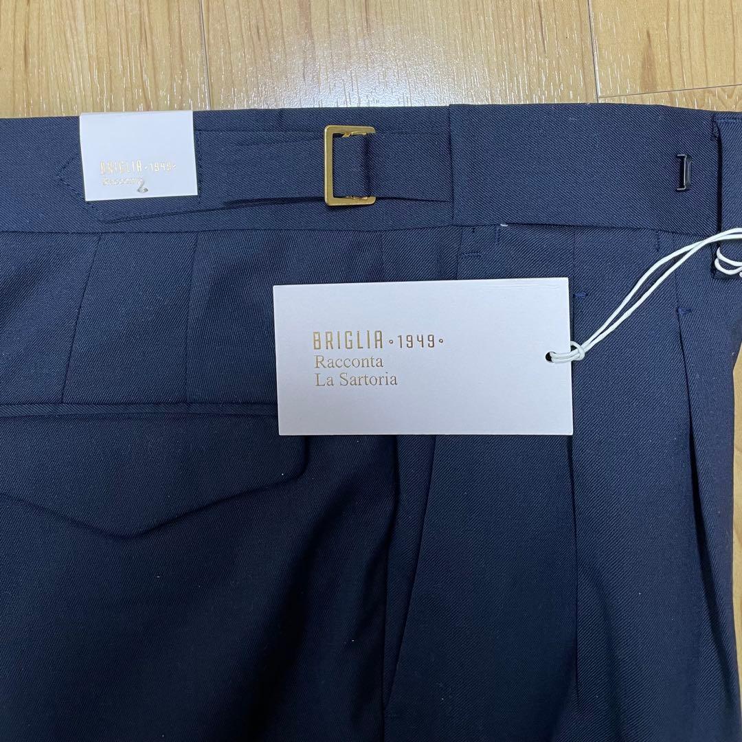 BRIGLIA 1949 ネイビー スラックス