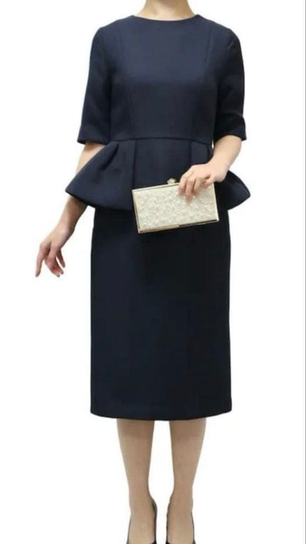 セルフォード♡ペプラムワンピース♡暗めのネイビー♡34