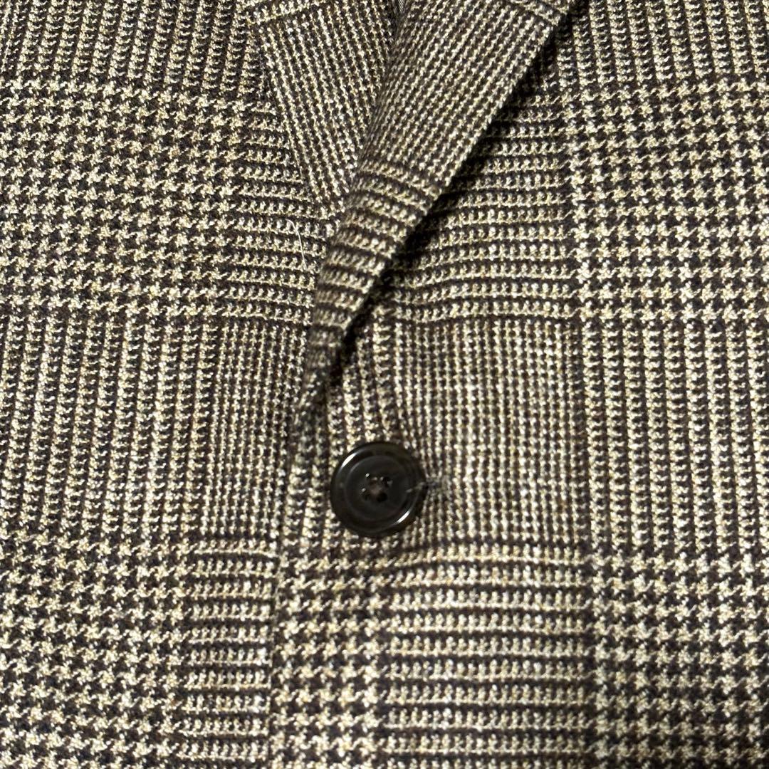 【菅野】五大陸　テーラードジャケット　ロロピアーナ　チェック　ブラウン