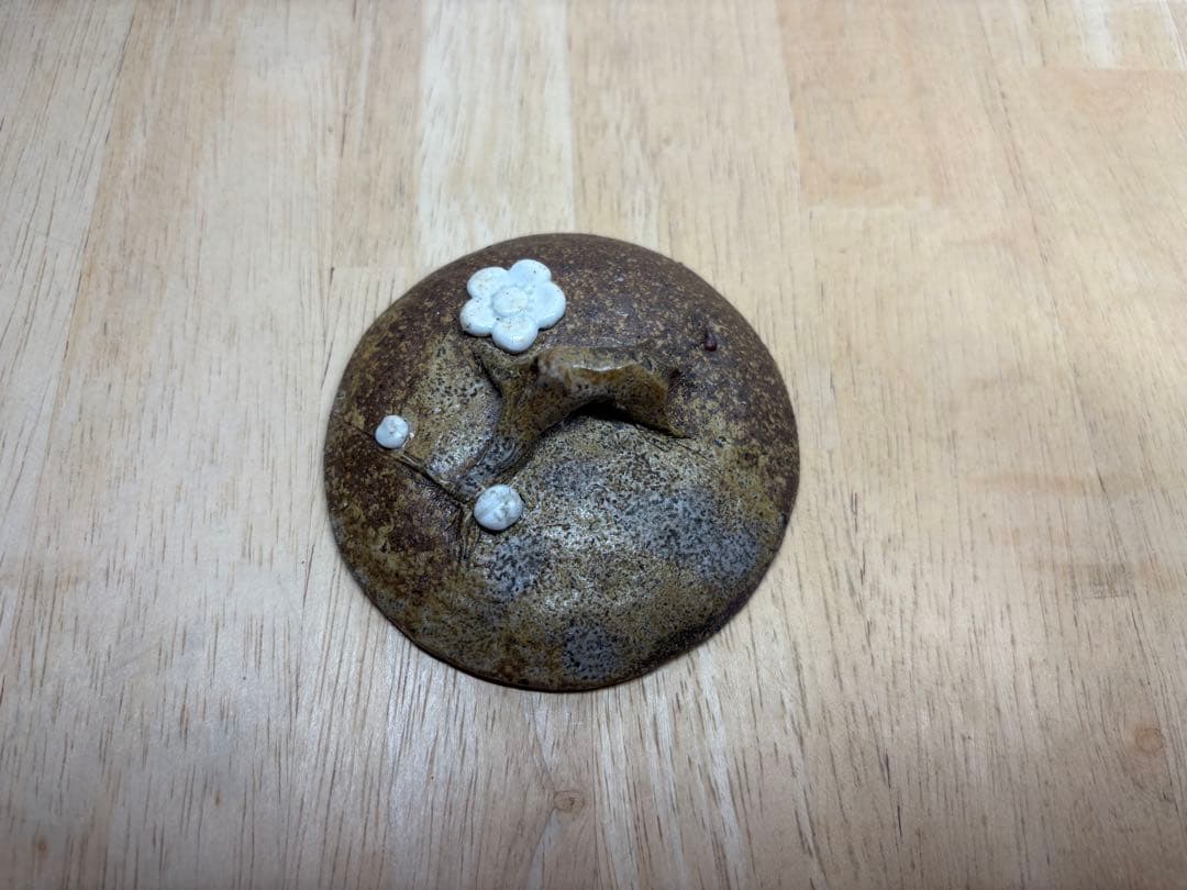 56.備前焼 宝瓶 登り窯 白梅 はくばい 梅 手びねり 急須