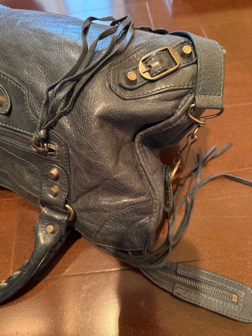 レザーショルダーバッグ エディターズ ヴィンテージ 本革 2way ダークブルー