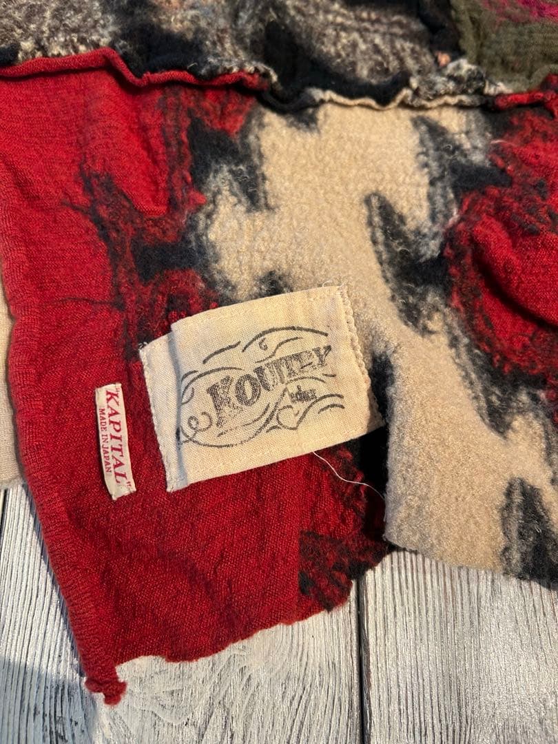 KAPITAL KOUNTRY 縮絨ウール パッチワーク マフラー ストール