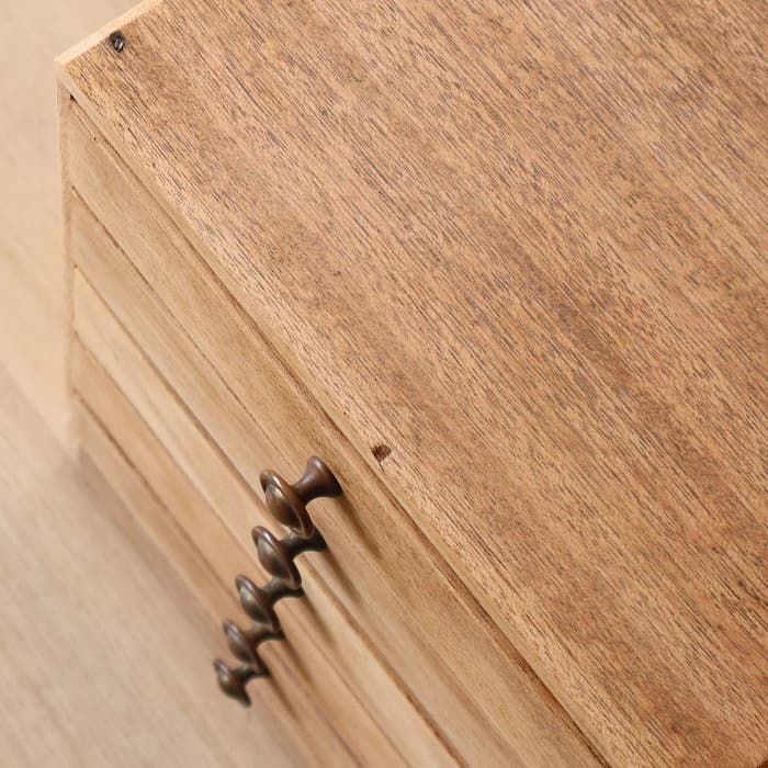 アンティーク 整理箱 タンス 古家具 真鍮金具 引き出し5杯 無塗装