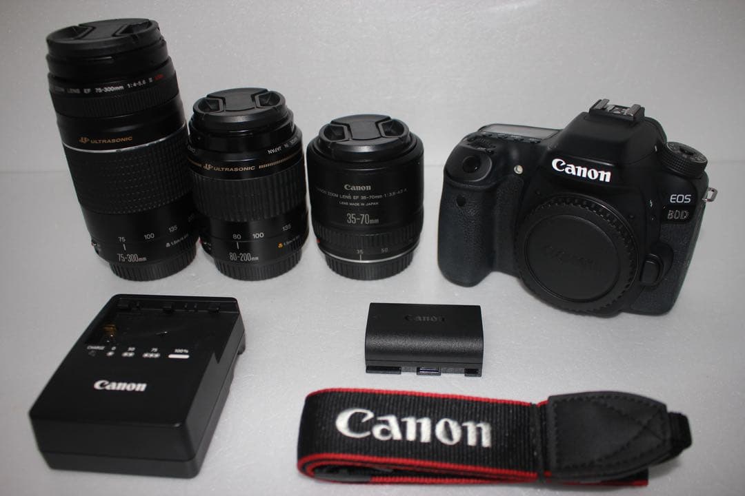 一眼レフカメラCanon EOS 80D標準&望遠&単焦点トリプルレンズセット
