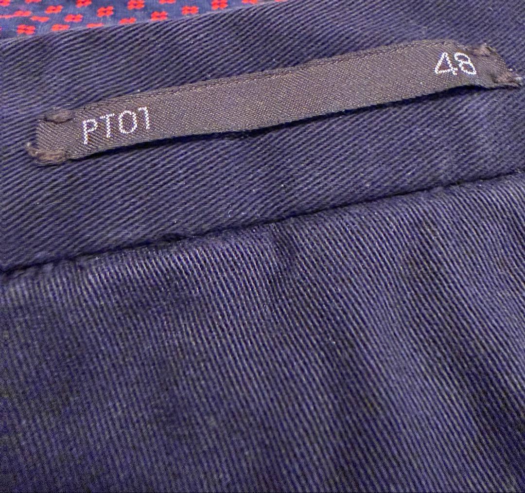 美品 定価4.4万 PT01 コットン ドレスチノ スラックス ネイビー 48