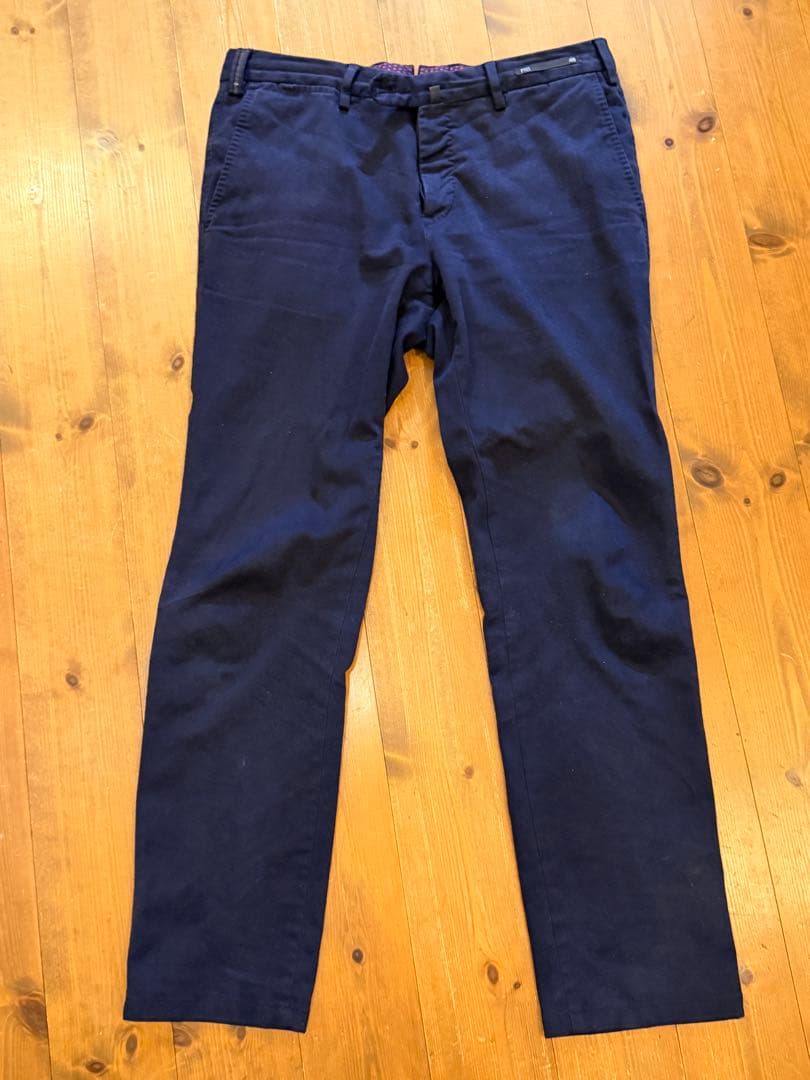 美品 定価4.4万 PT01 コットン ドレスチノ スラックス ネイビー 48