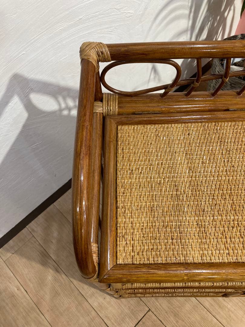 ラタン籐チェスト 家具 3段 ラック　レトロ アンティーク