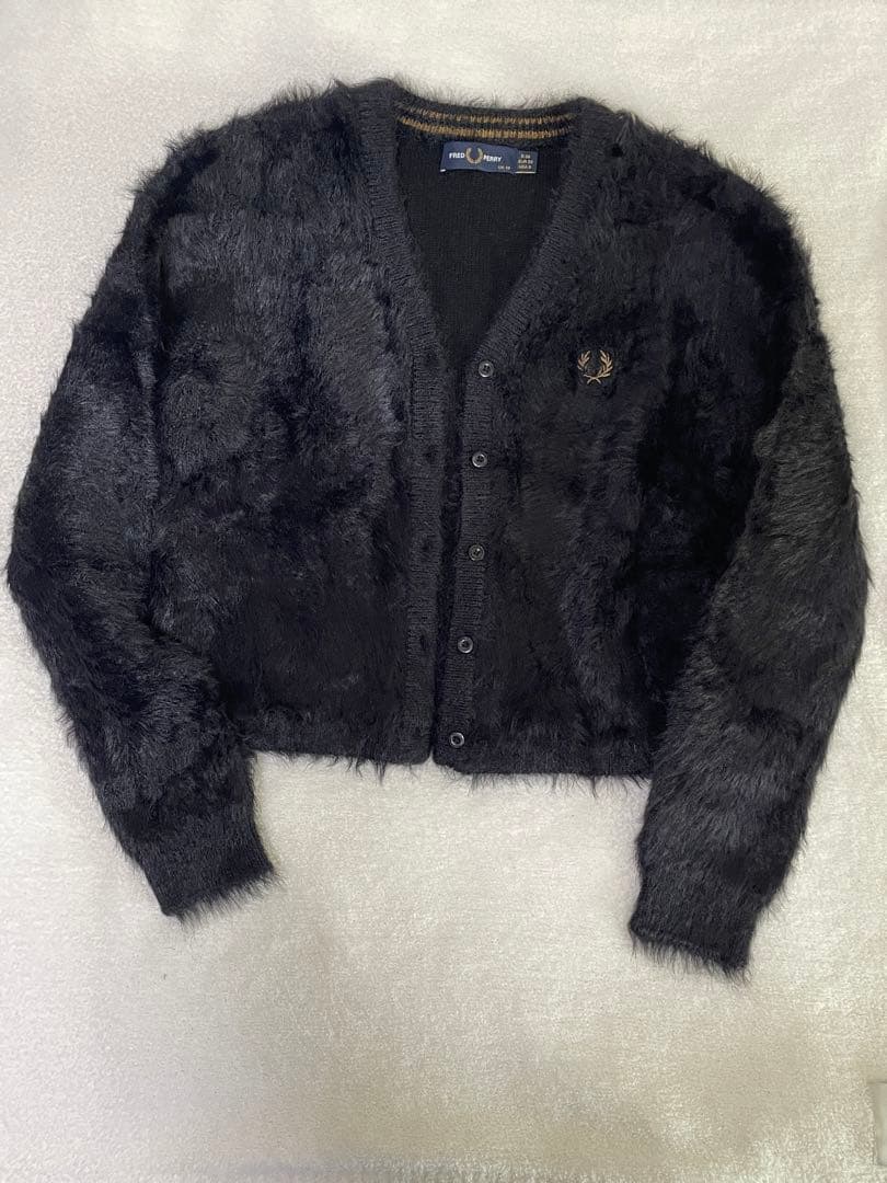 FRED PERRY ブラックカーディガン UK 10