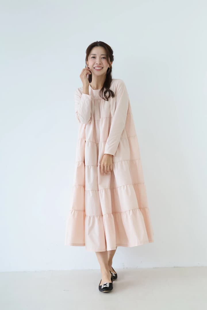 bitnabi 新品 ブロッサムワンピース ピンク 授乳服 ティアードドレス