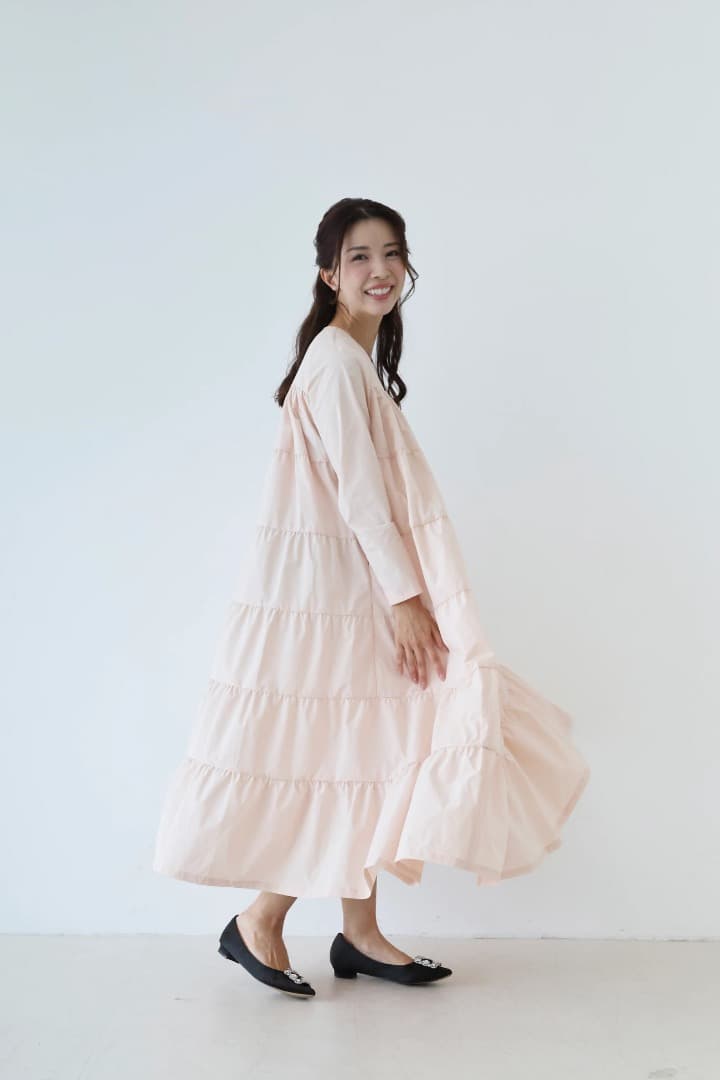 bitnabi 新品 ブロッサムワンピース ピンク 授乳服 ティアードドレス