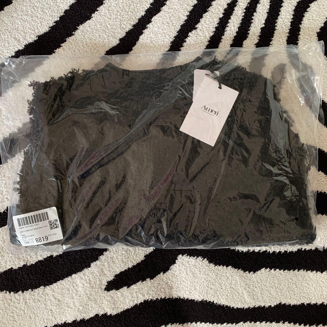 AMERI UND COMPACT BOA KNIT VESTブラックF新品