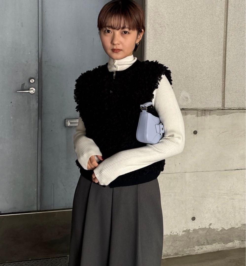 AMERI UND COMPACT BOA KNIT VESTブラックF新品