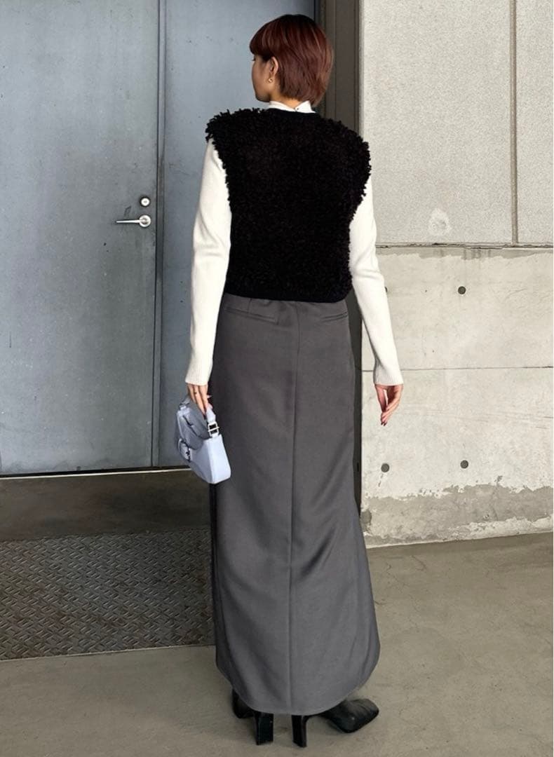 AMERI UND COMPACT BOA KNIT VESTブラックF新品