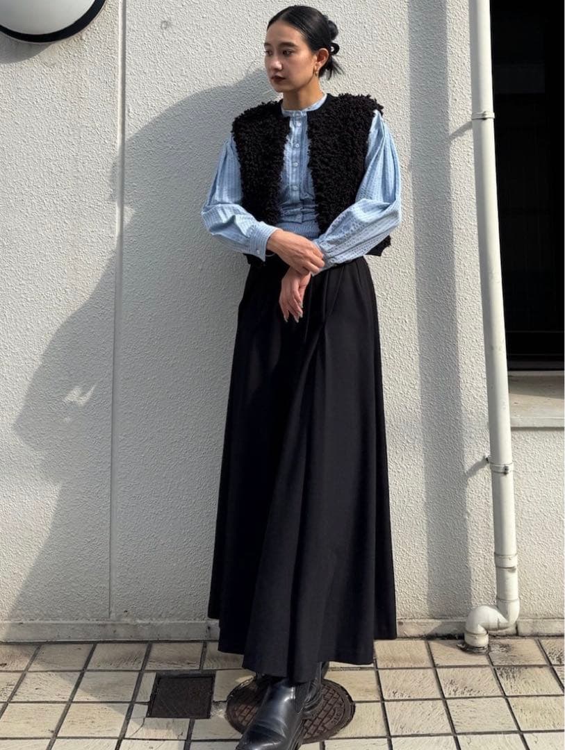 AMERI UND COMPACT BOA KNIT VESTブラックF新品