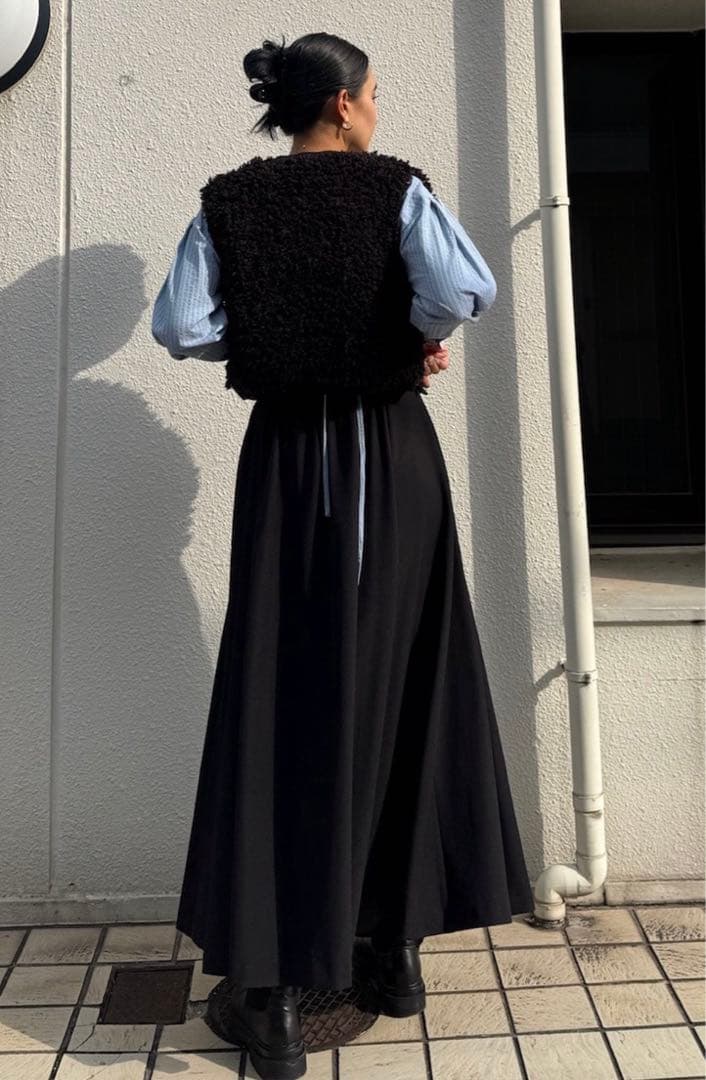 AMERI UND COMPACT BOA KNIT VESTブラックF新品