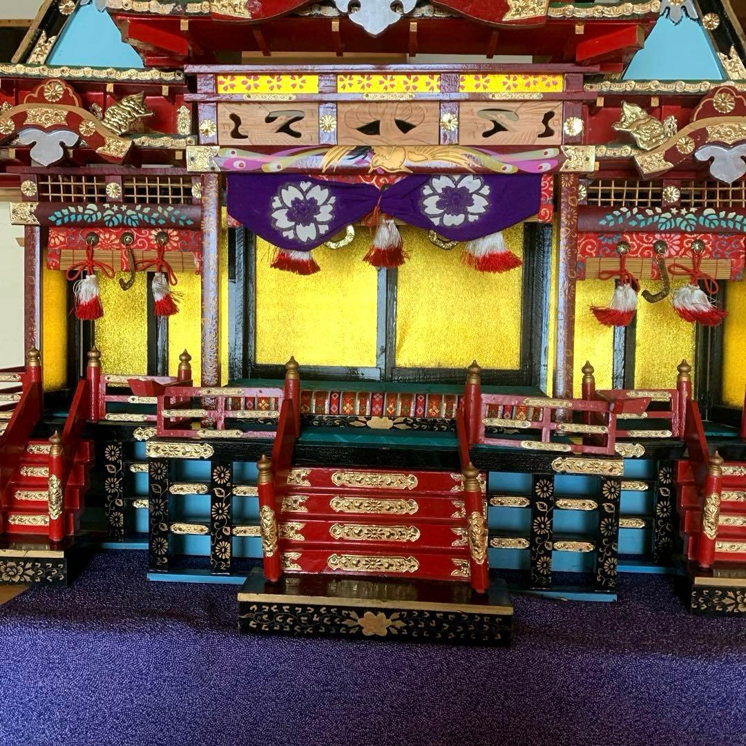 雛御殿 70cm×75cm アンティーク 木製 レトロ　ヴィンテージ