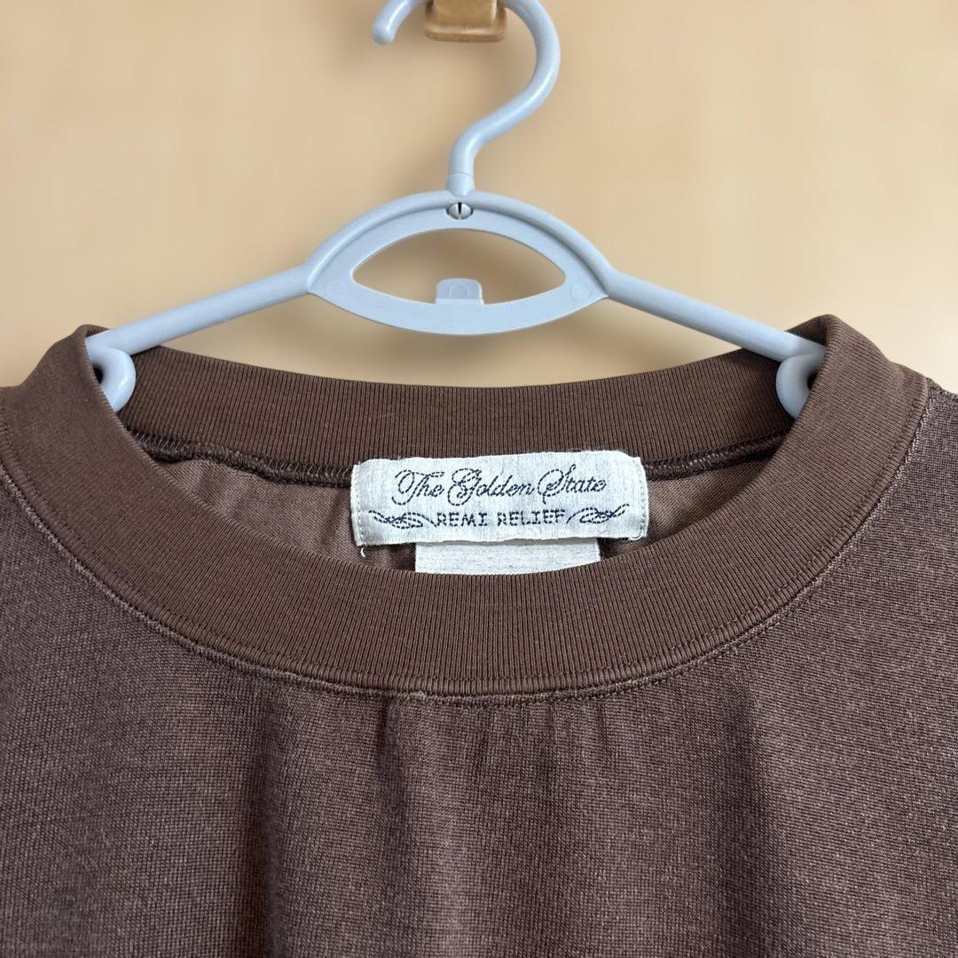 美品　REMI RELIEF FOOTBALL LONGSLEEVE Tブラウン