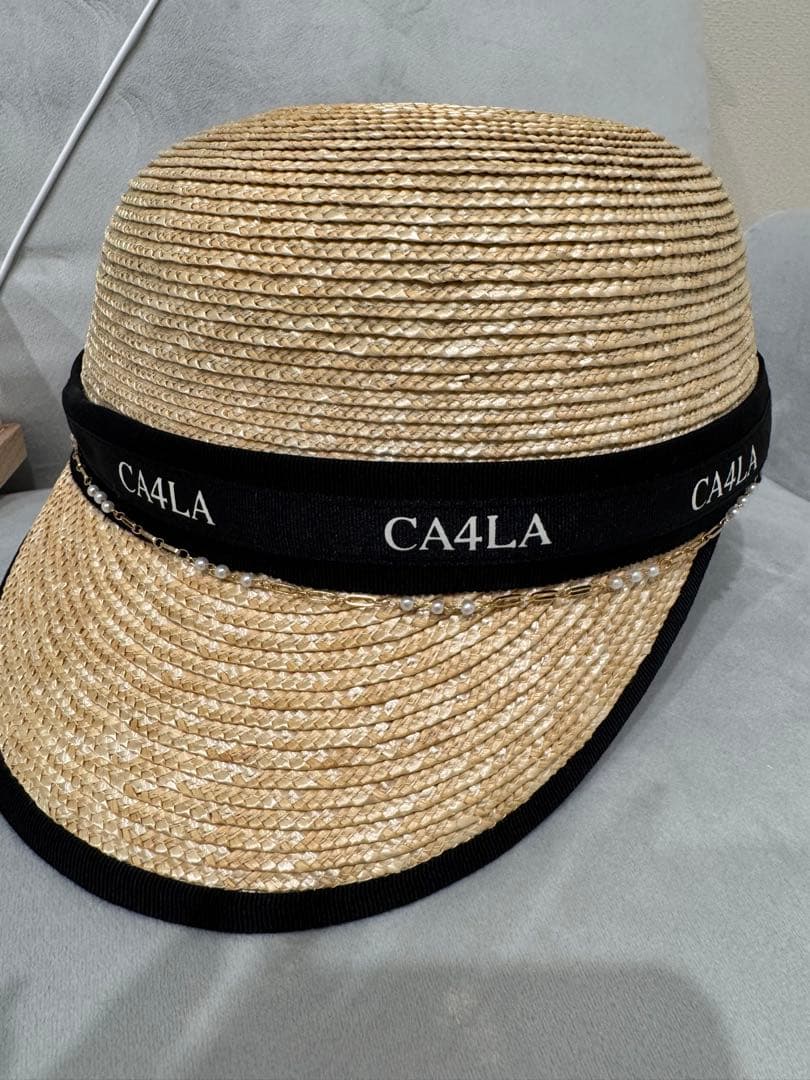 CA4LA 麦わら帽子 リボン付き