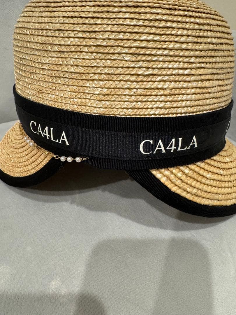 CA4LA 麦わら帽子 リボン付き