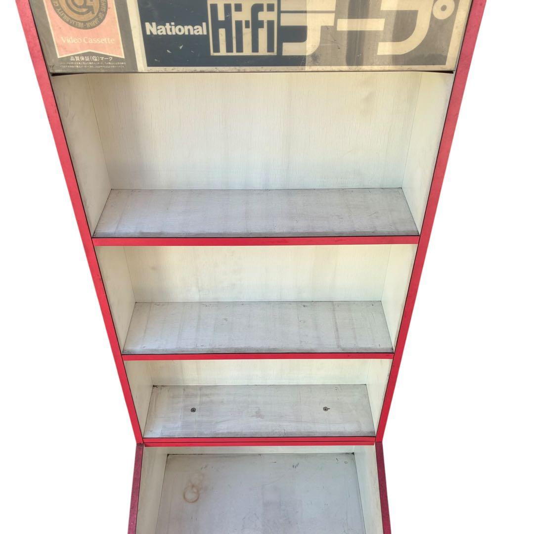 希少　レトロ　ナショナル　ラック　木製　キャスター付き