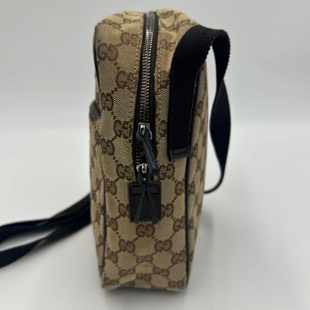 GUCCI グッチ GGキャンバス ショルダーバッグ　レザー　ロゴ