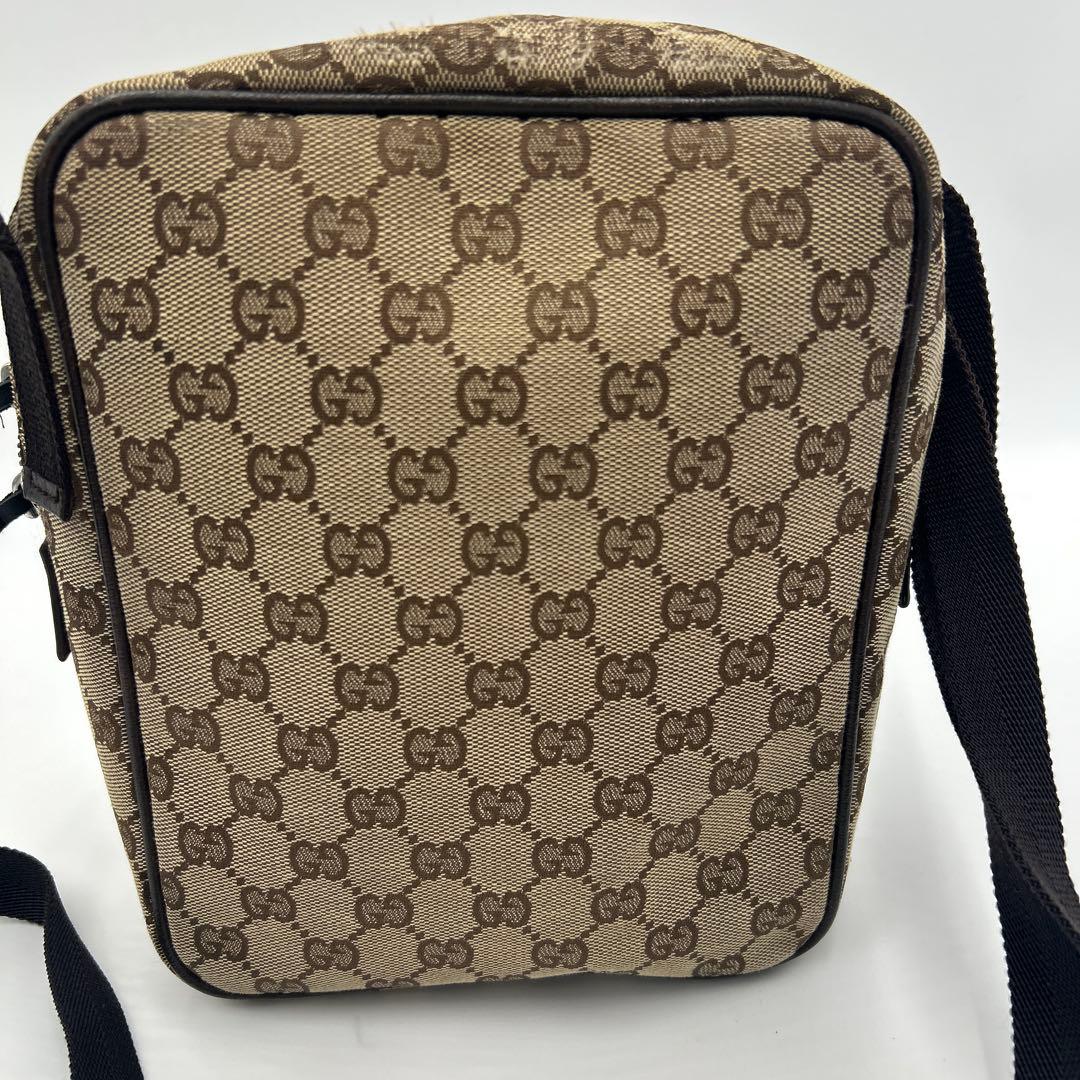 GUCCI グッチ GGキャンバス ショルダーバッグ　レザー　ロゴ