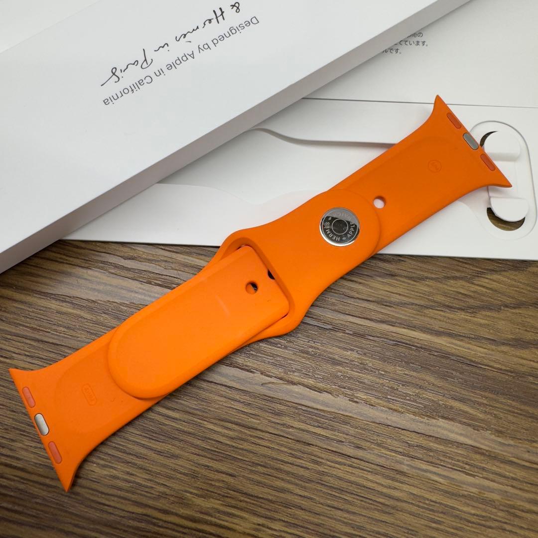 2716 Apple Watch エルメス　オレンジ　スポーツ　シリコンバンド