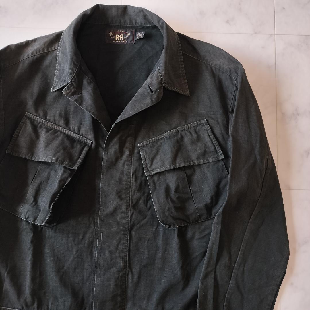 RRL ブラックファティーグフィールドジャケット M ガーメントダイ フェード