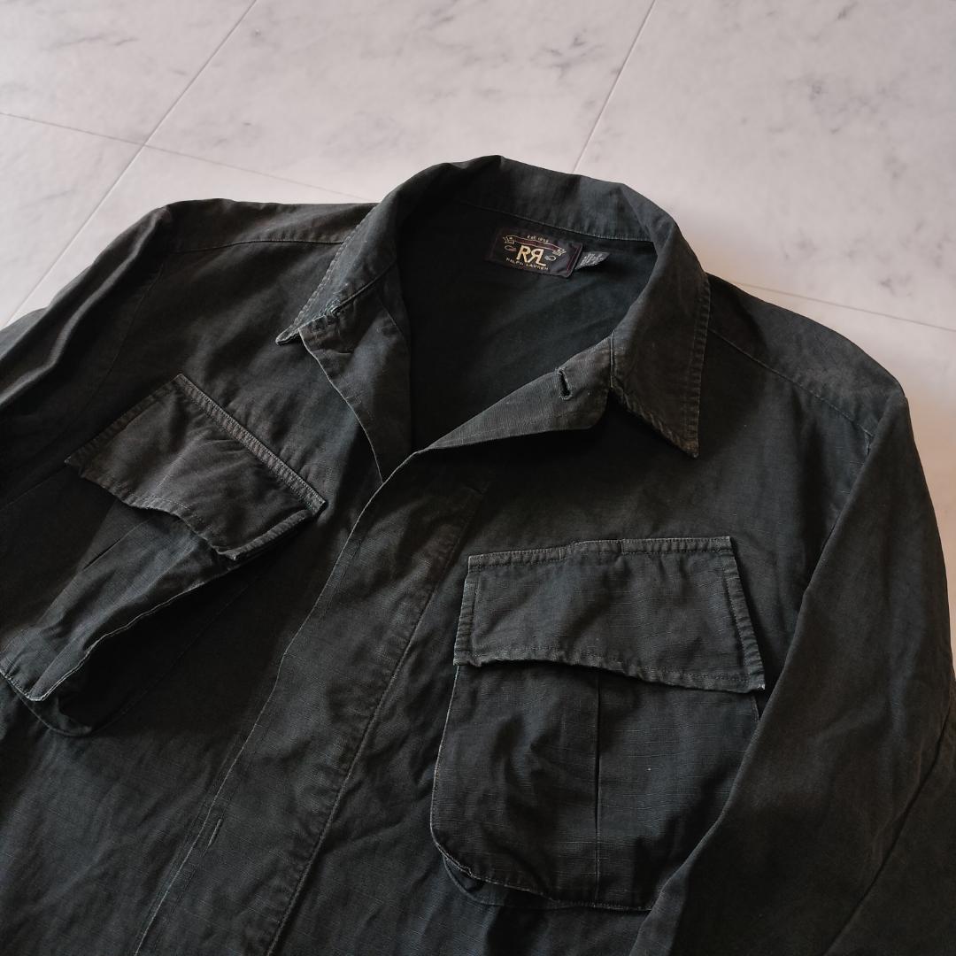 RRL ブラックファティーグフィールドジャケット M ガーメントダイ フェード