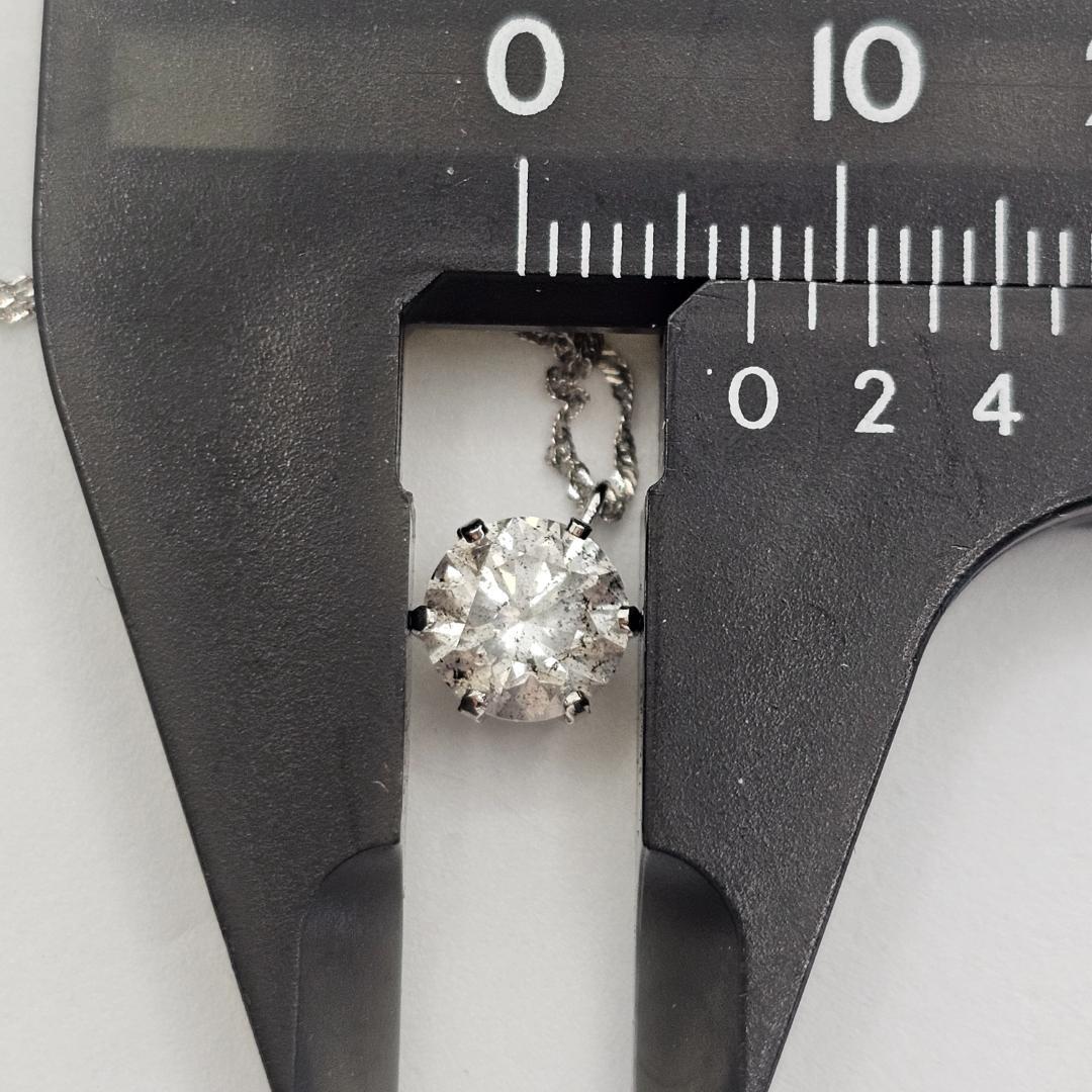 大粒 1.3ct 天然ダイヤモンド ネックレス Pt900 1粒ダイヤ