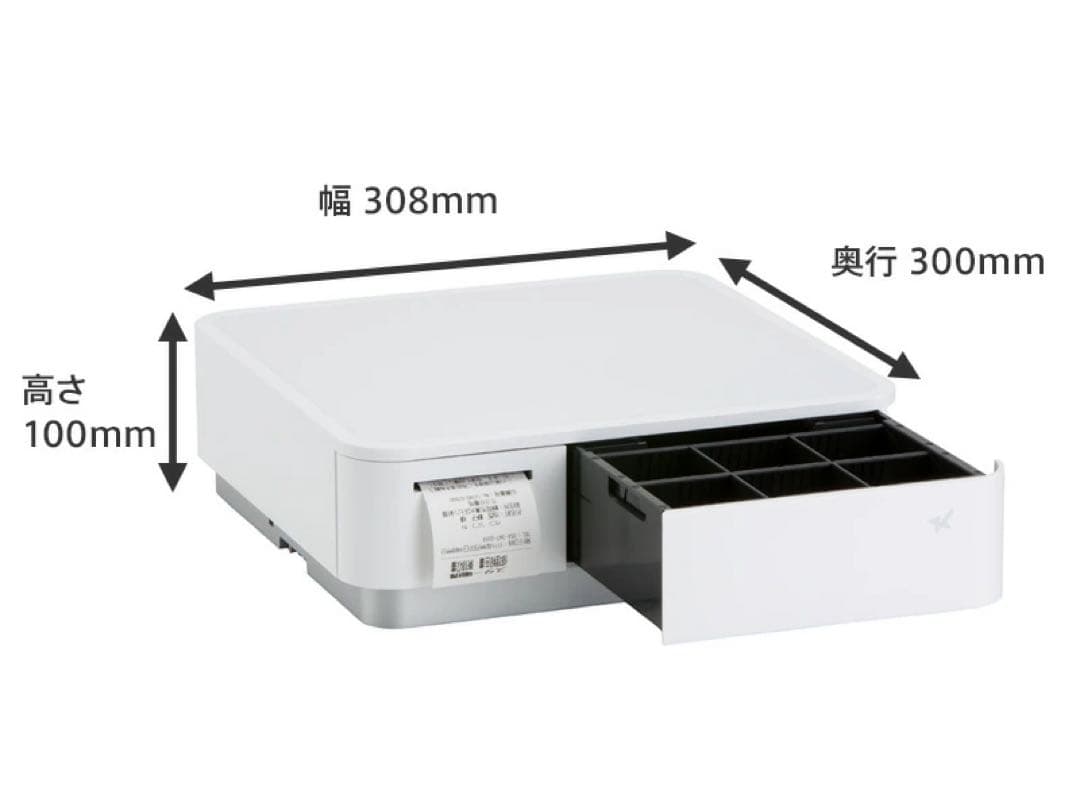 【新品未使用】スター精密mPOPプリンタ内蔵キャッシュドロア　ロール紙20個付き