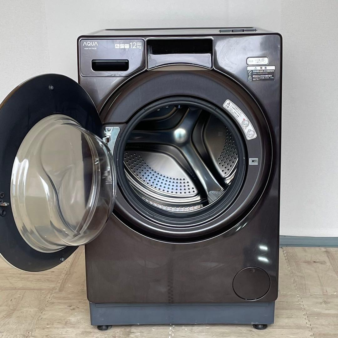 配送設置無料　AQUA ドラム　12kg 最新 22年式　大容量