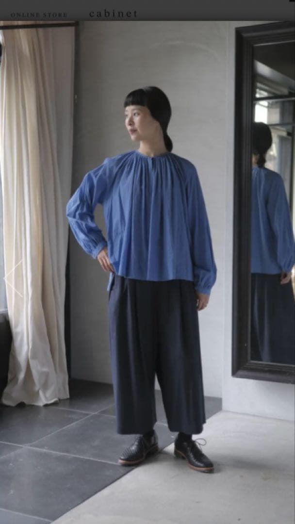 アトリエナルセ　今期ガウチョパンツ　ネイビー