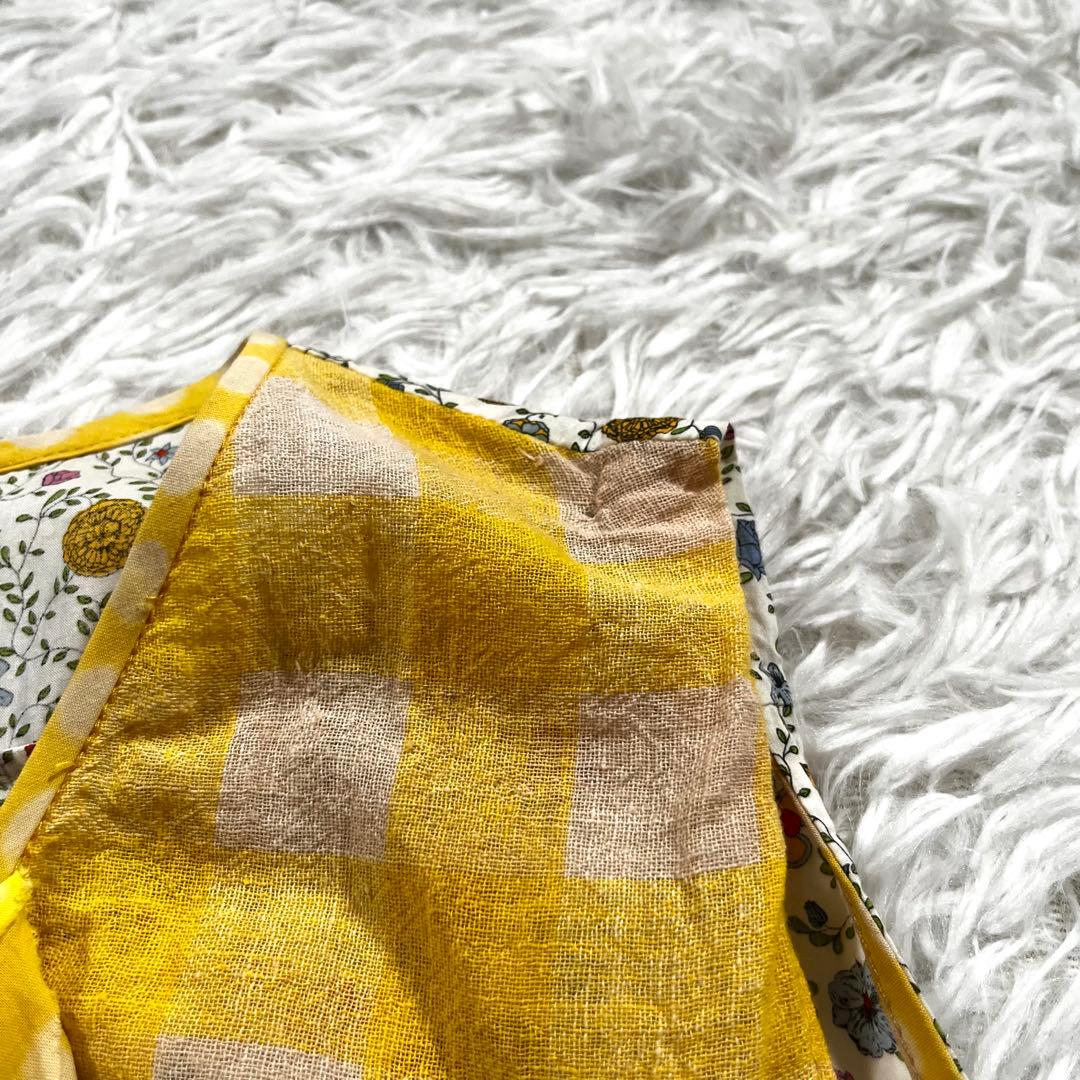 ドーザ　チェック　フリル　ワンピース ノースリーブ　花柄　３サイズ