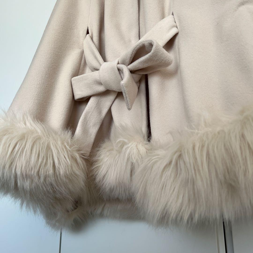 109  PARTY フードファーケープコート定価¥35,200