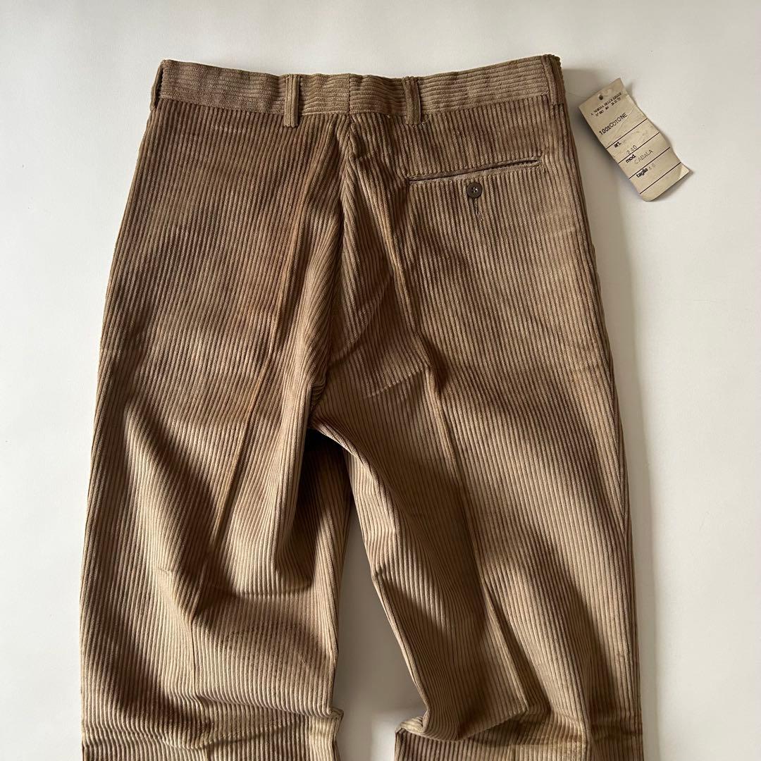 80s イタリア製 コーデュロイスラックス デッドストック 太畝 ユーロ古着