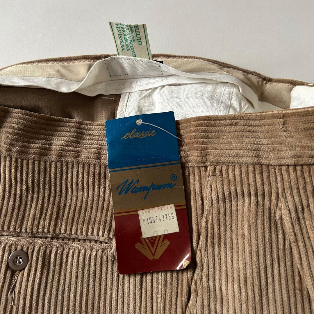 80s イタリア製 コーデュロイスラックス デッドストック 太畝 ユーロ古着